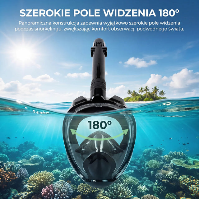 Maska Do Nurkowania Panoramiczna Pełnotwarzowa 180° No Fog Weep Lg Pro