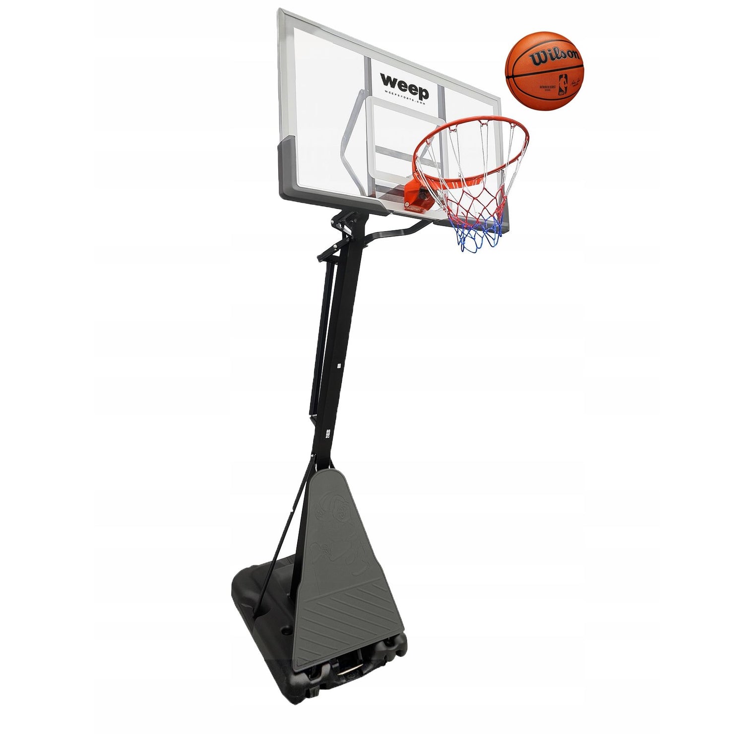 Zestaw do koszykówki Kosz WEEP M027 pełnowymiarowy do 305cm z korbą 80x136