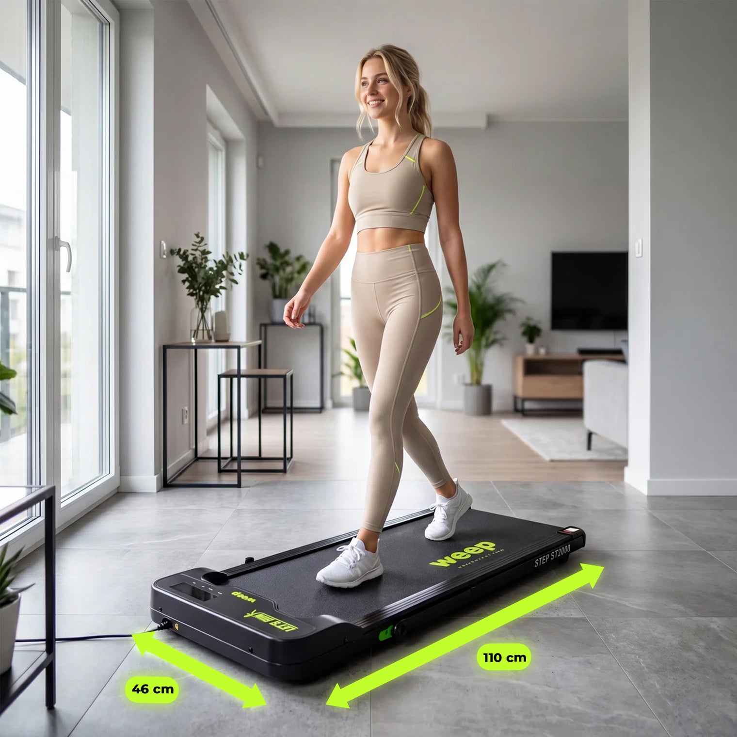 Weep STEP Bieżnia Elektryczna Składana pod Biurko Walking Pad 2 Poziomy Nachylenia 10km/h