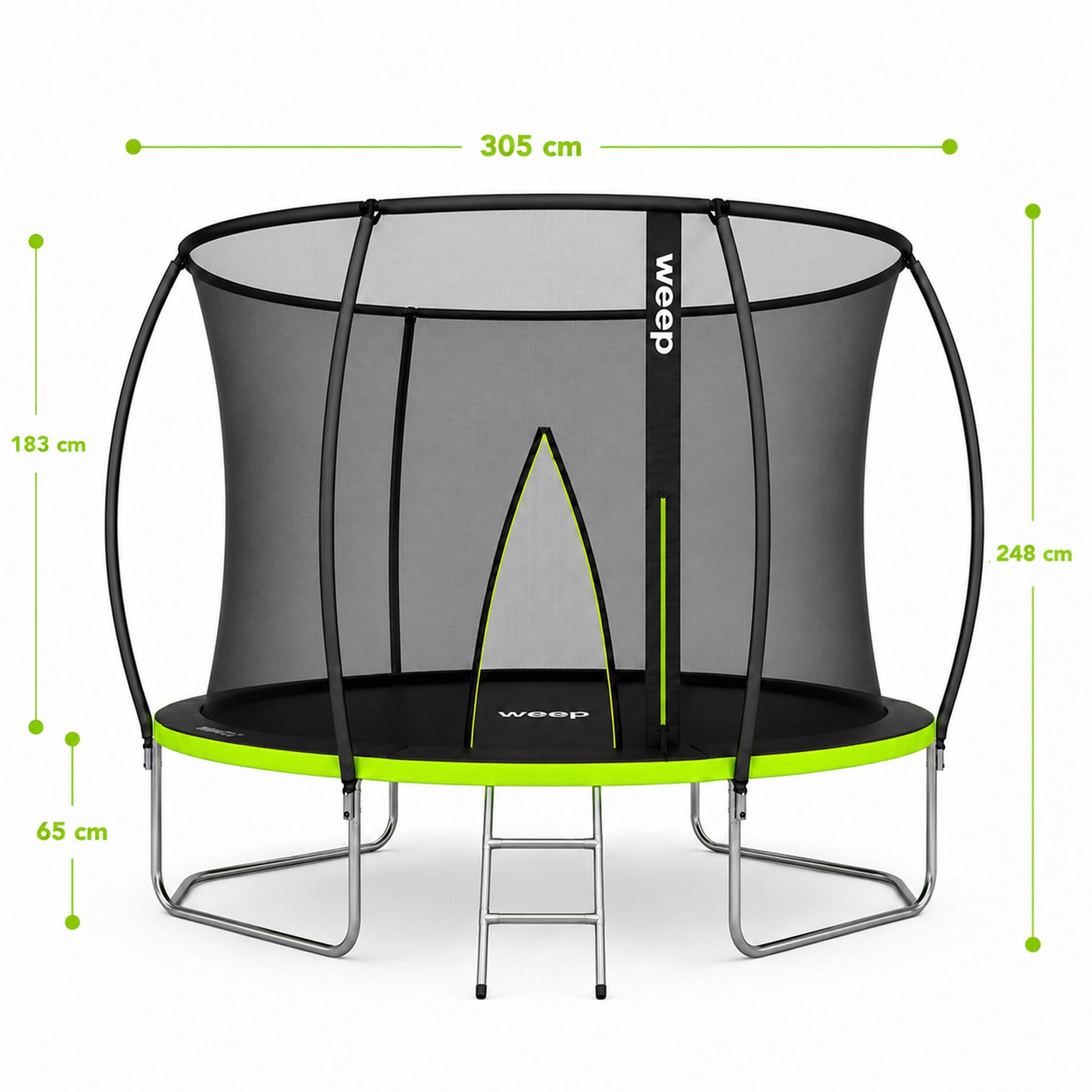 Trampolina Ogrodowa Domowa Dla Dzieci Do Ogrodu Z Siatką Wewnętrzną - Weep 305cm 10"