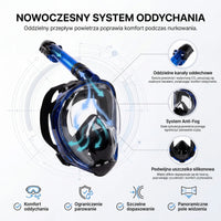 Maska Do Nurkowania Panoramiczna Pełnotwarzowa 180° No Fog Weep Lg Pro