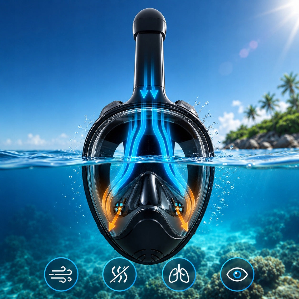 Maska Do Nurkowania Weep Dive-Y Snorkeling Pełnotwarzowa No Fog