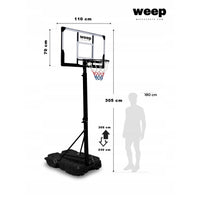 Zestaw do koszykówki Kosz WEEP FD02 regulowany 230-305cm Stabilny kółka