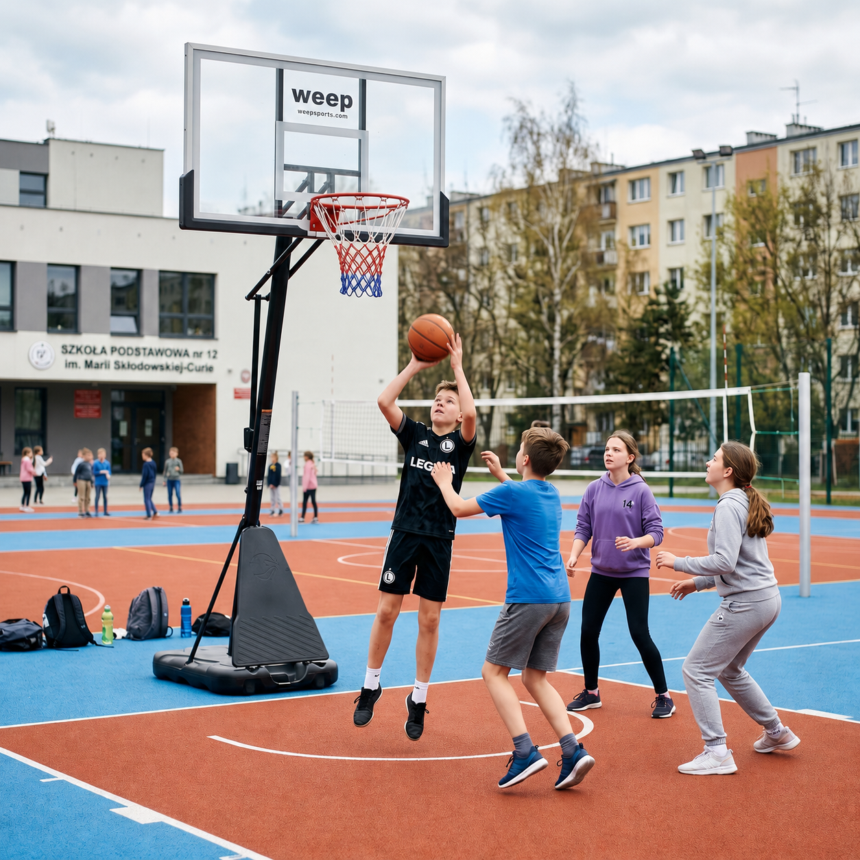 Zestaw Do Koszykówki Kosz Weep M024 Regulowany Rączką 230-305cm Profesionalny