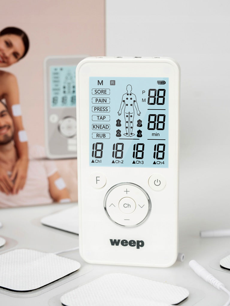 Masażer elektrostymulator mięśni i nerwów WEEP masaż TENS EMS aż 8 ELEKTROD