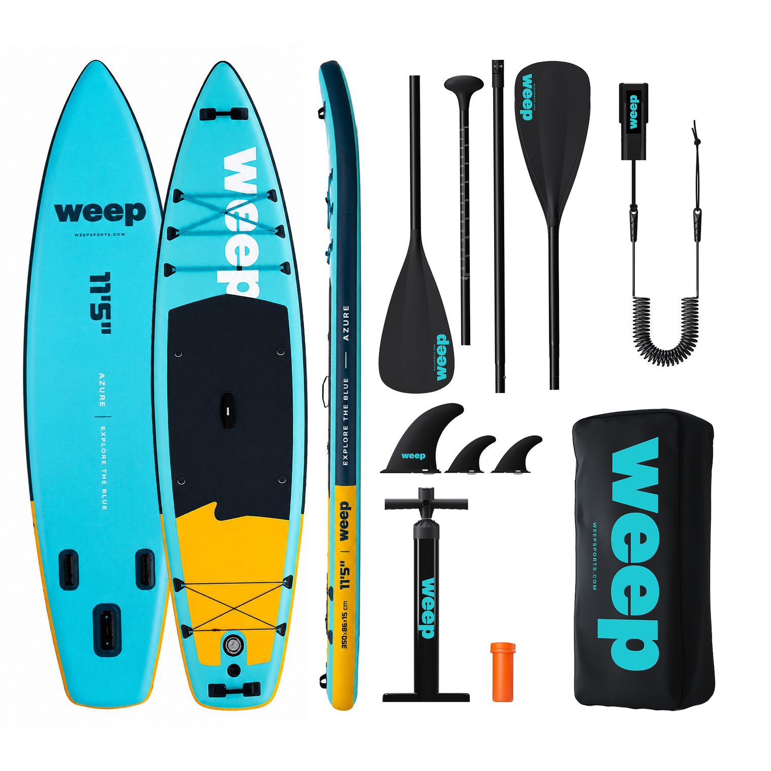 Deska Sup Do Pływania Weep Azure 350cm 11'5" Dmuchana Pompowana Akcesoria
