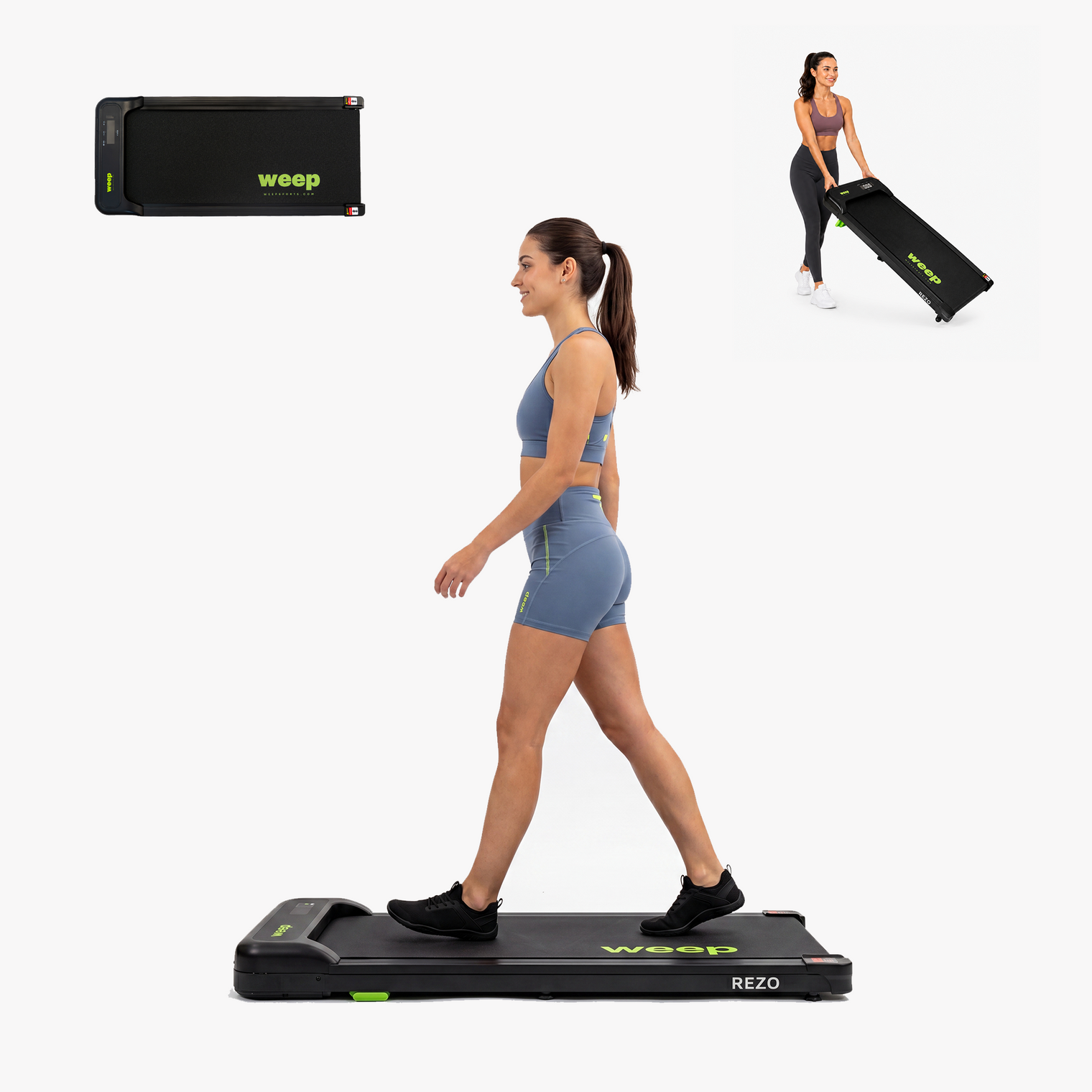 Weep REZO Bieżnia Elektryczna pod Biurko z Masażem Wibracyjnym 2w1 Walking Pad 2 Poziomy Nachylenia