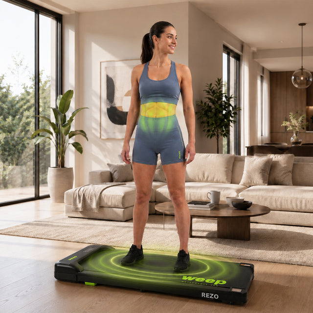 Weep REZO Bieżnia Elektryczna pod Biurko z Masażem Wibracyjnym 2w1 Walking Pad 2 Poziomy Nachylenia