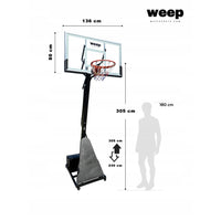 Zestaw do koszykówki Kosz WEEP M028 szkło hartowane pełnowymiarowy do 305cm