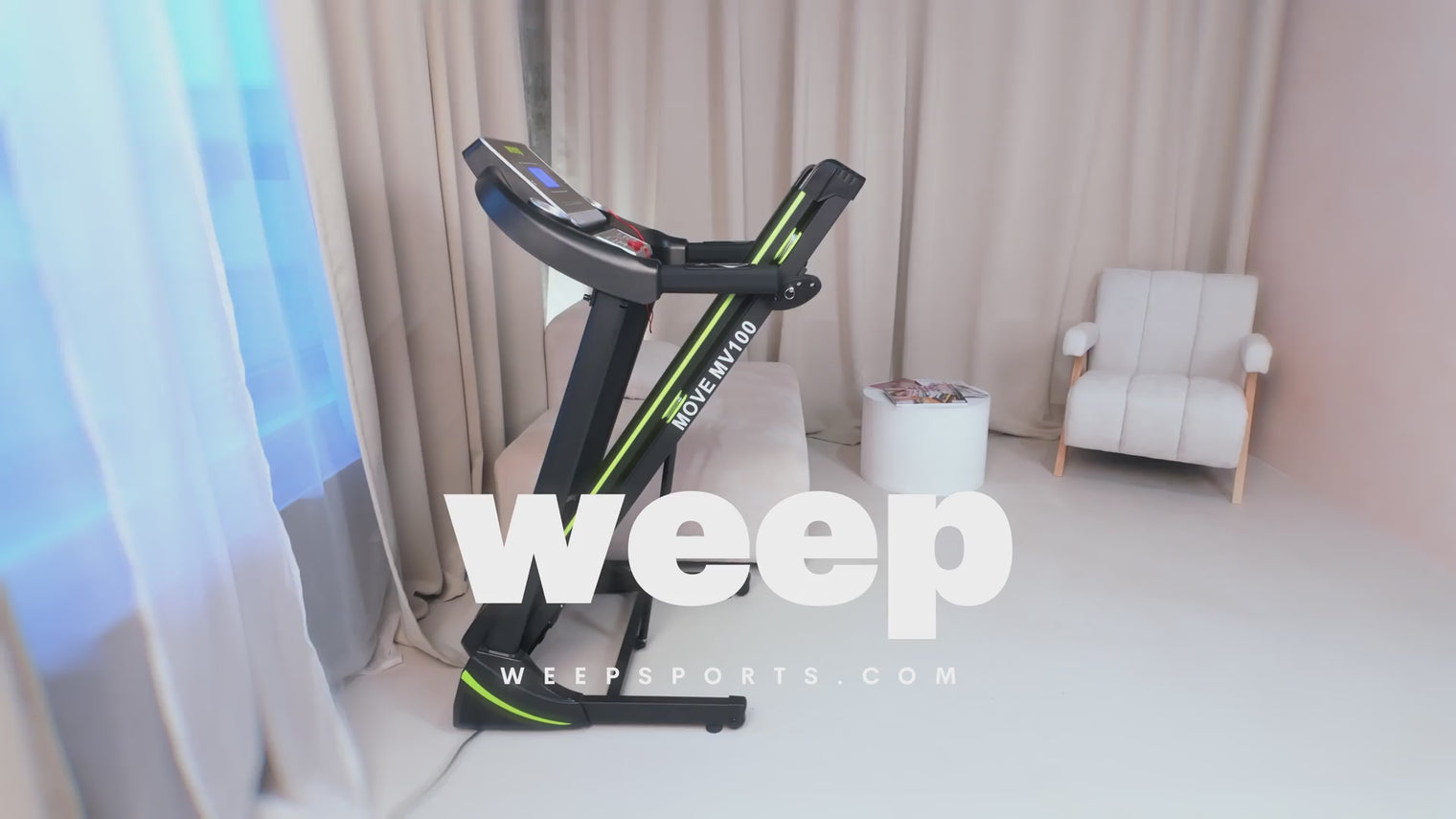 Weep Move Bieżnia Elektryczna Składana Mocna 3 Stopnie Nachylenia 16km/h 120kg